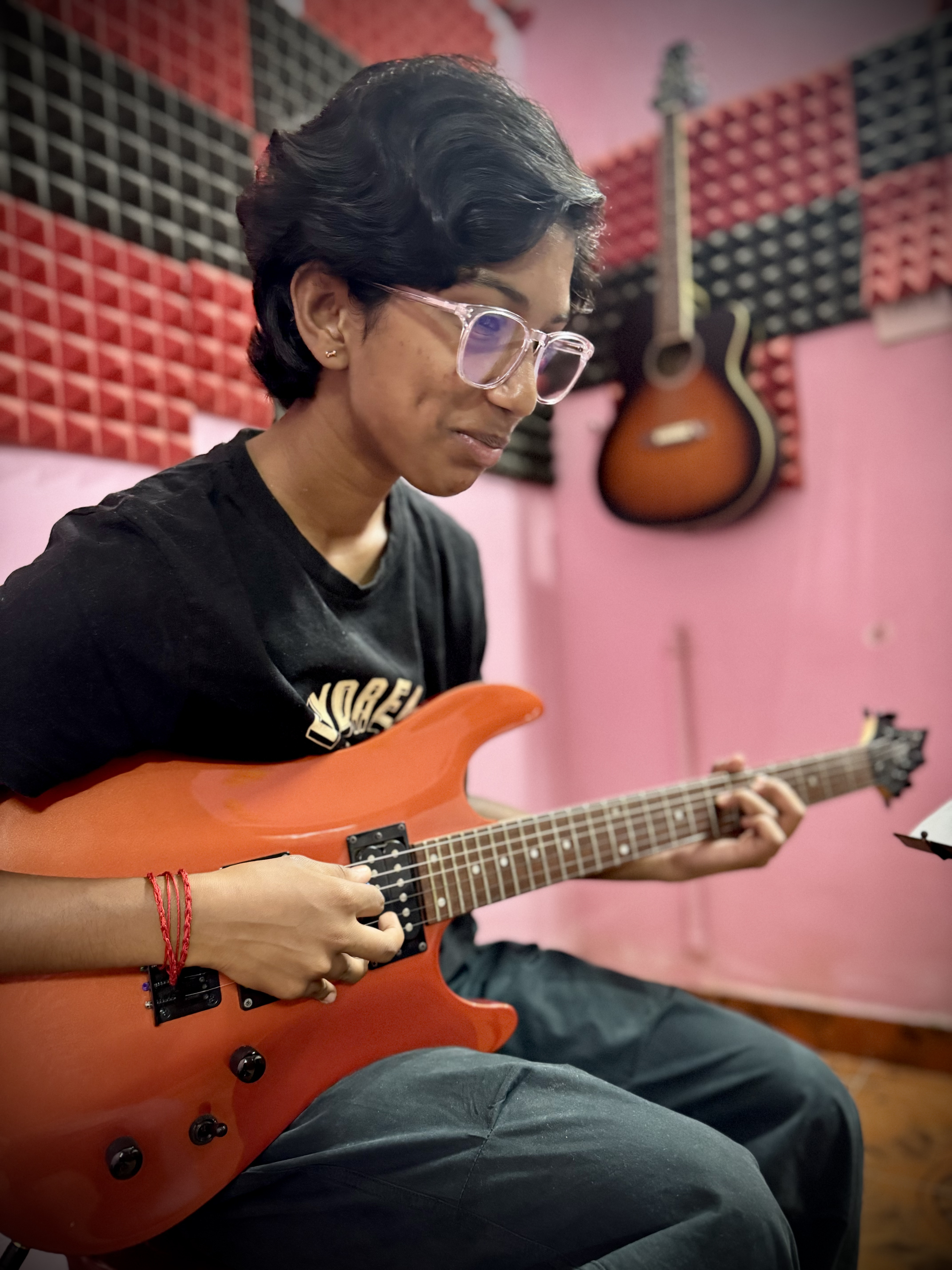Student playing violin
